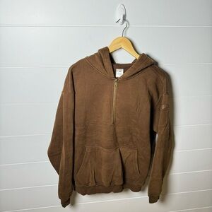 Brown Half-Zip Hoodie